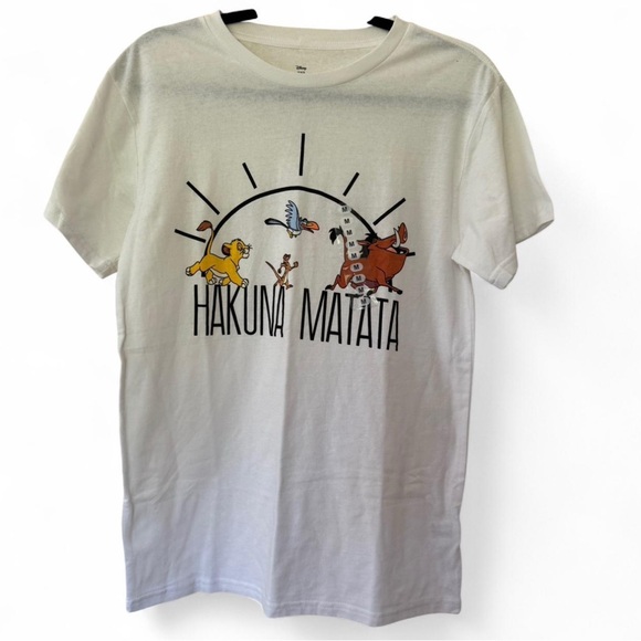 Disney White Hakuna Matata Short Sleeve Tee - Picture 1 of 4